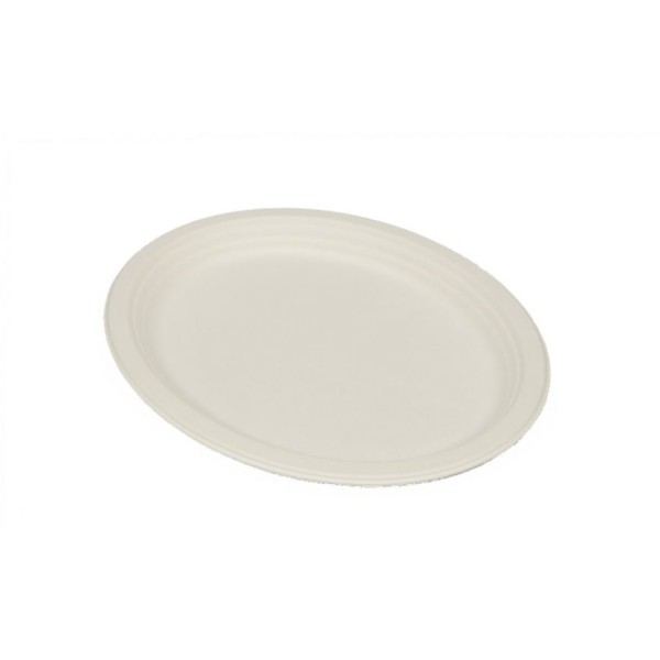 Assiette ovale Bio Eco pulpe de cellulose ø32x26 cm