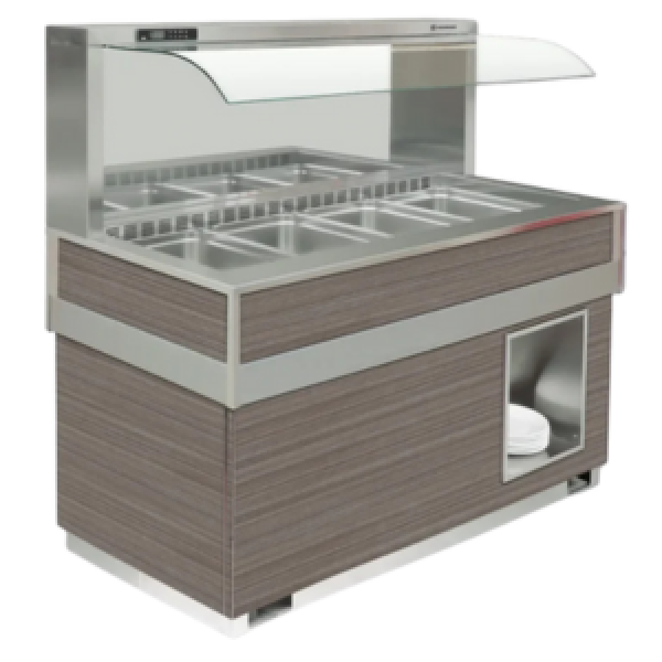 Vitrine buffet & chariot Tecfrigo - FUTURA MURALE 6 - Dimensions 2075x750x1430 mm