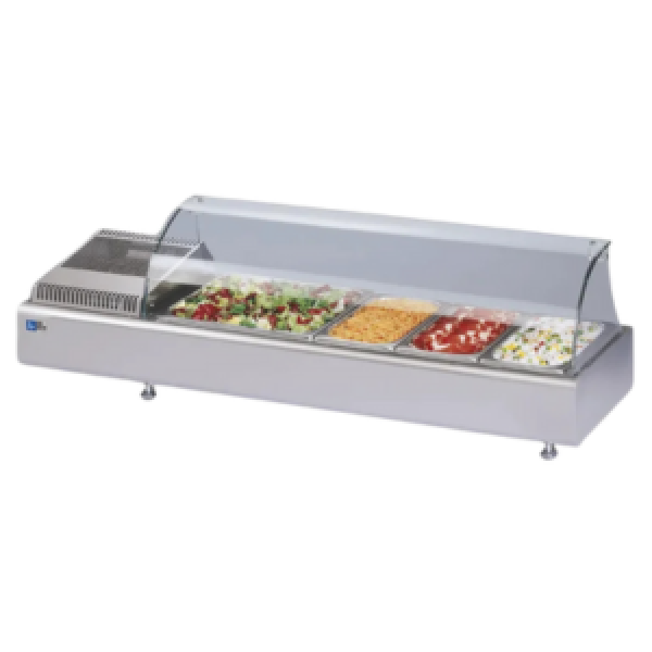 Vitrine à poser positive Tecfrigo - GASTROSERVICE COLD 1000 C - Dimensions 1023x380x361 mm