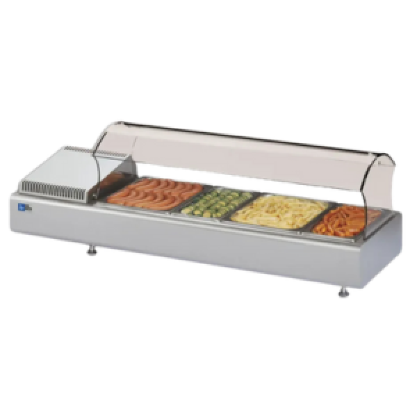 Vitrine à poser positive Tecfrigo - GASTROSERVICE COLD 1000 SS - Dimensions 1023x380x370 mm