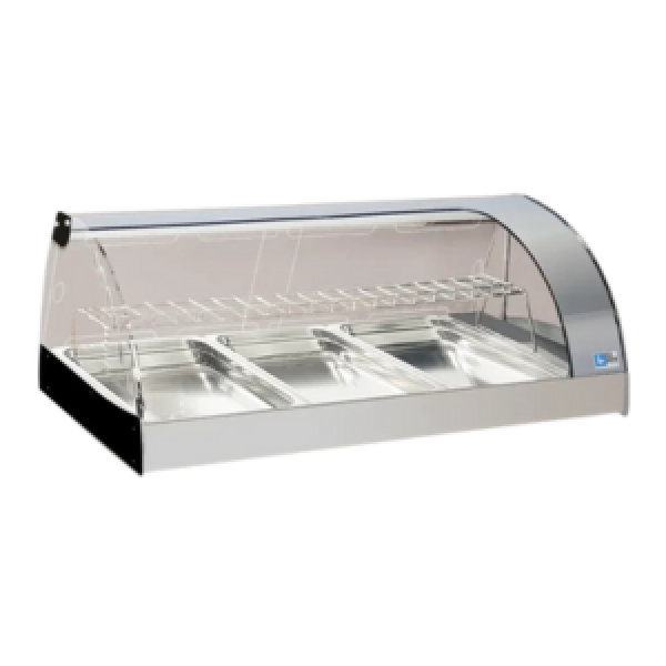 Vitrine à poser positive Tecfrigo - GRANTAPAS 3 GN BM - Dimensions 1105x603x441 mm