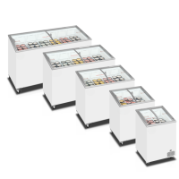 Congélateurs de crème glacée vitrés - IC101SCEB LED (-24 à -14 °C) Dimensions extérieures (LxPxH) 570 x 570 x 885 mm