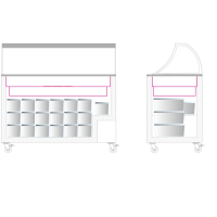 Congélateurs de crème glacée - IC400SC-SO (-24 à -14 °C) Dimensions extérieures (LxPxH) 1300 x 630 x 1250 mm