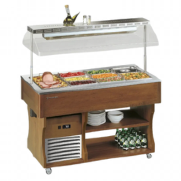 Vitrine buffet & chariot Tecfrigo - ISOLA 4 M BM - Dimensions 1422x750x1530 mm