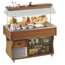 Vitrine buffet & chariot Tecfrigo - ISOLA 4 M NEUTRAL - Dimensions 1422x750x1530 mm