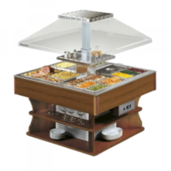 Vitrine buffet & chariot Tecfrigo - OASI 8 M DRY - Dimensions 1400x1400x1710 mm