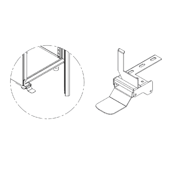 Pédale d'ouverture pour armoire à 1 porte avec charnière à droite -  PED 1P SX - (Mod. 1 porte) - (Mod. 700)