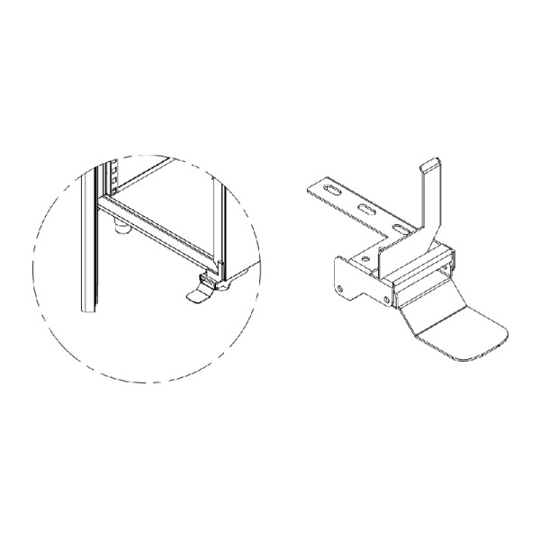 Pédale d'ouverture pour armoire à 1 porte avec charnière à gauche - PED 1P DX - (Mod. 1 porte) - (Mod. 700)