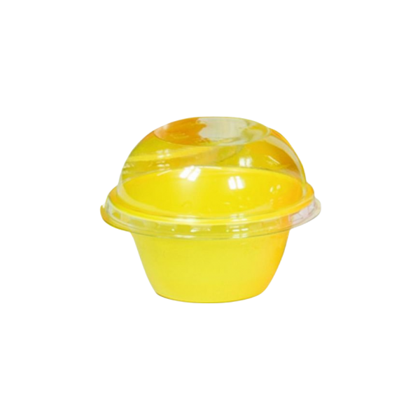 Petit pot à glace en plastique opaque Sunnycup jaune 80 ml