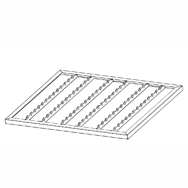 Étagère perforée avec système d'accrochage intégré en acier inox- RF GA 53x65 X - Dimensions 530x650 mm