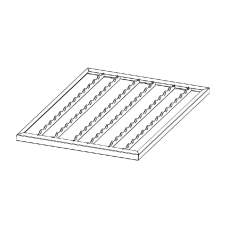 Étagère perforée avec système d'accrochage intégré en acier inox- RF GA 70x70 X - Dimensions 700x700 mm